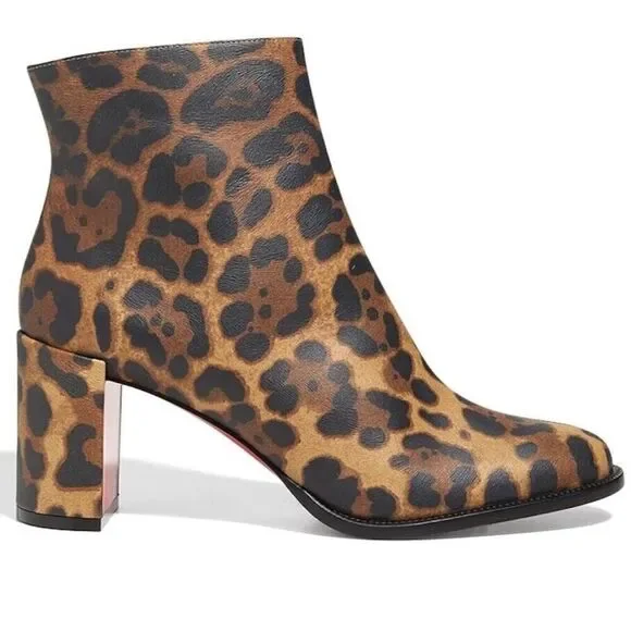 Christian Louboutin Adoxa Leopard Ankle Boots Booties Brown 36 - Picture 4 of 6